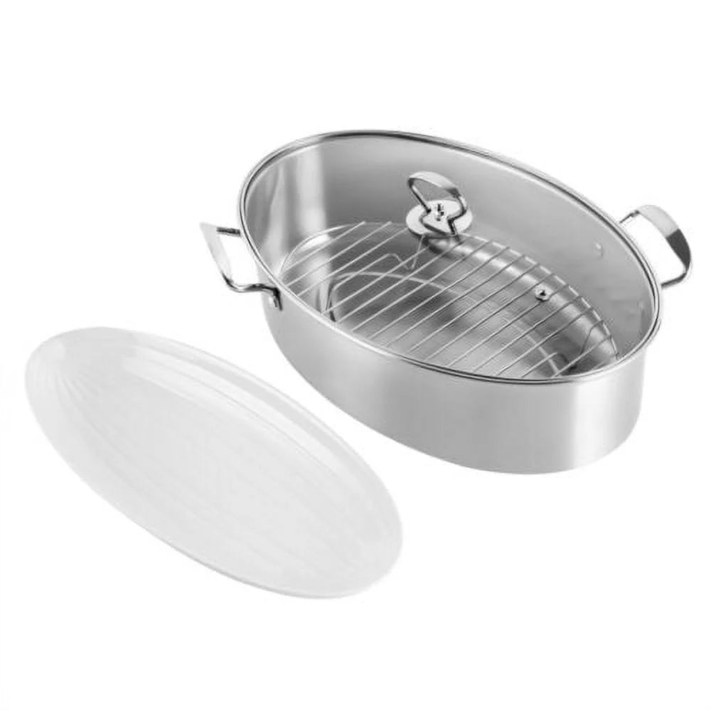 Stainless Steel Fish Steamer Pot with Glass Lid T639704