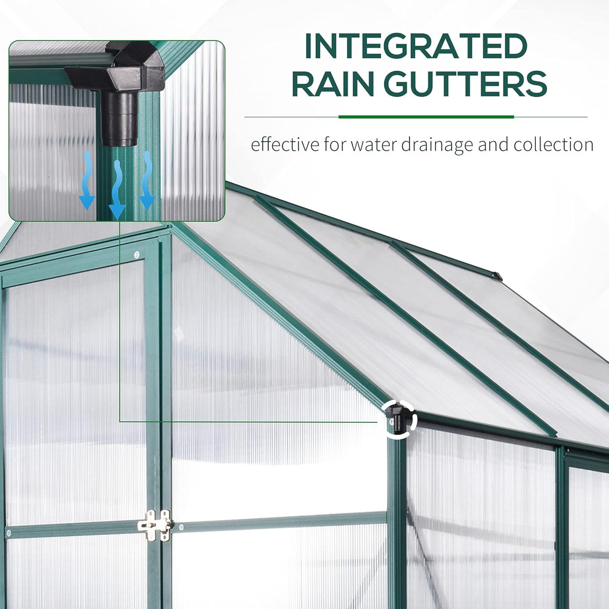 6' x 8' x 7' Walk-in Polycarbonate Greenhouse Y63128
