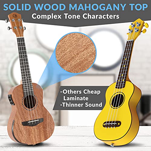 23" Acoustic Electric Mahogany Tenor Ukulele with Detachable Strap A61358