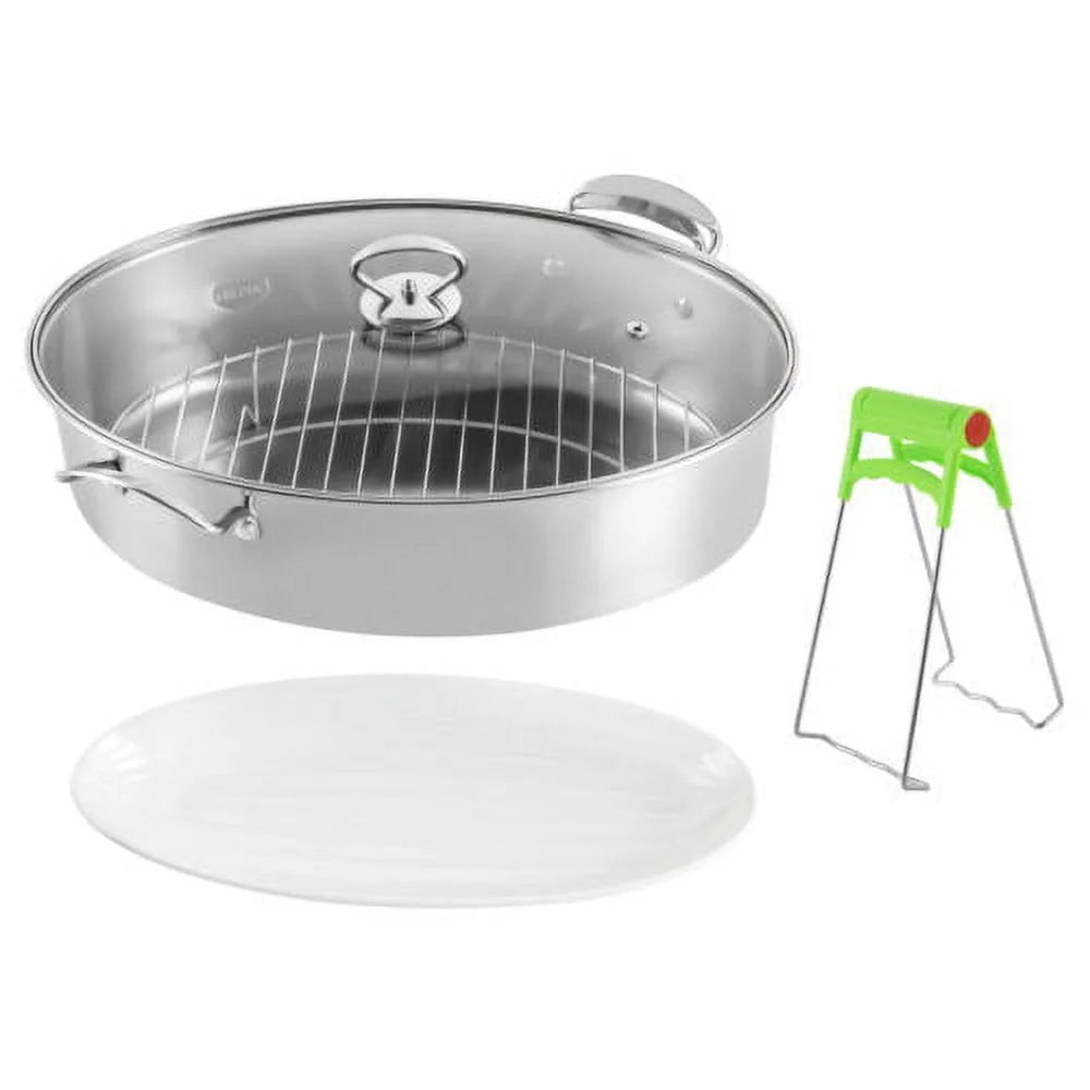 Stainless Steel Fish Steamer Pot with Glass Lid T639704