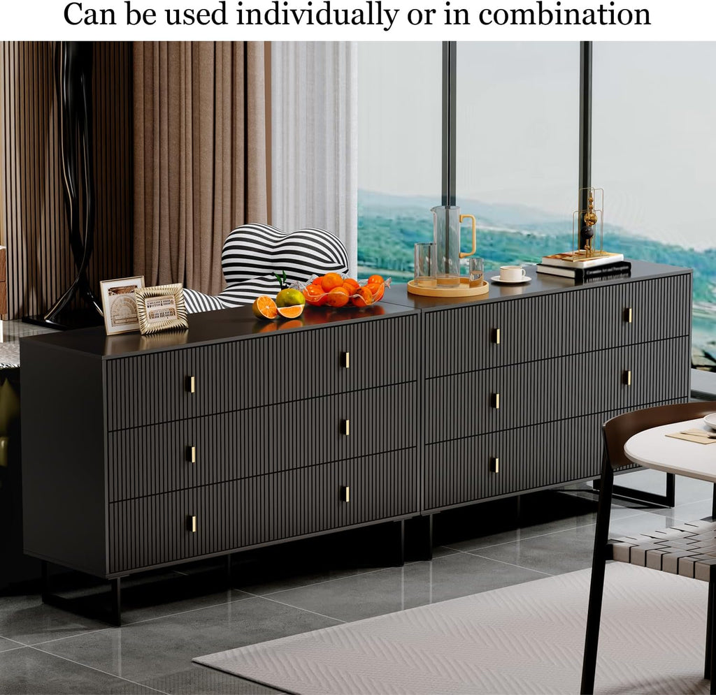 Black 6 Drawer Dresser H48988