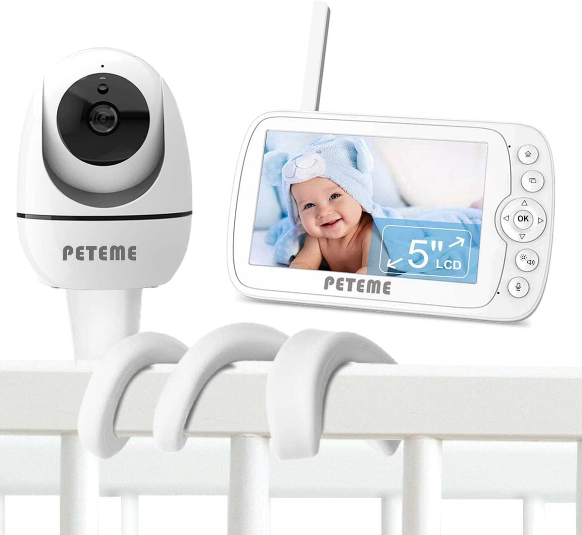 5 LCD Video Baby Monitor with 1080P Pan/Tilt Camera E77921