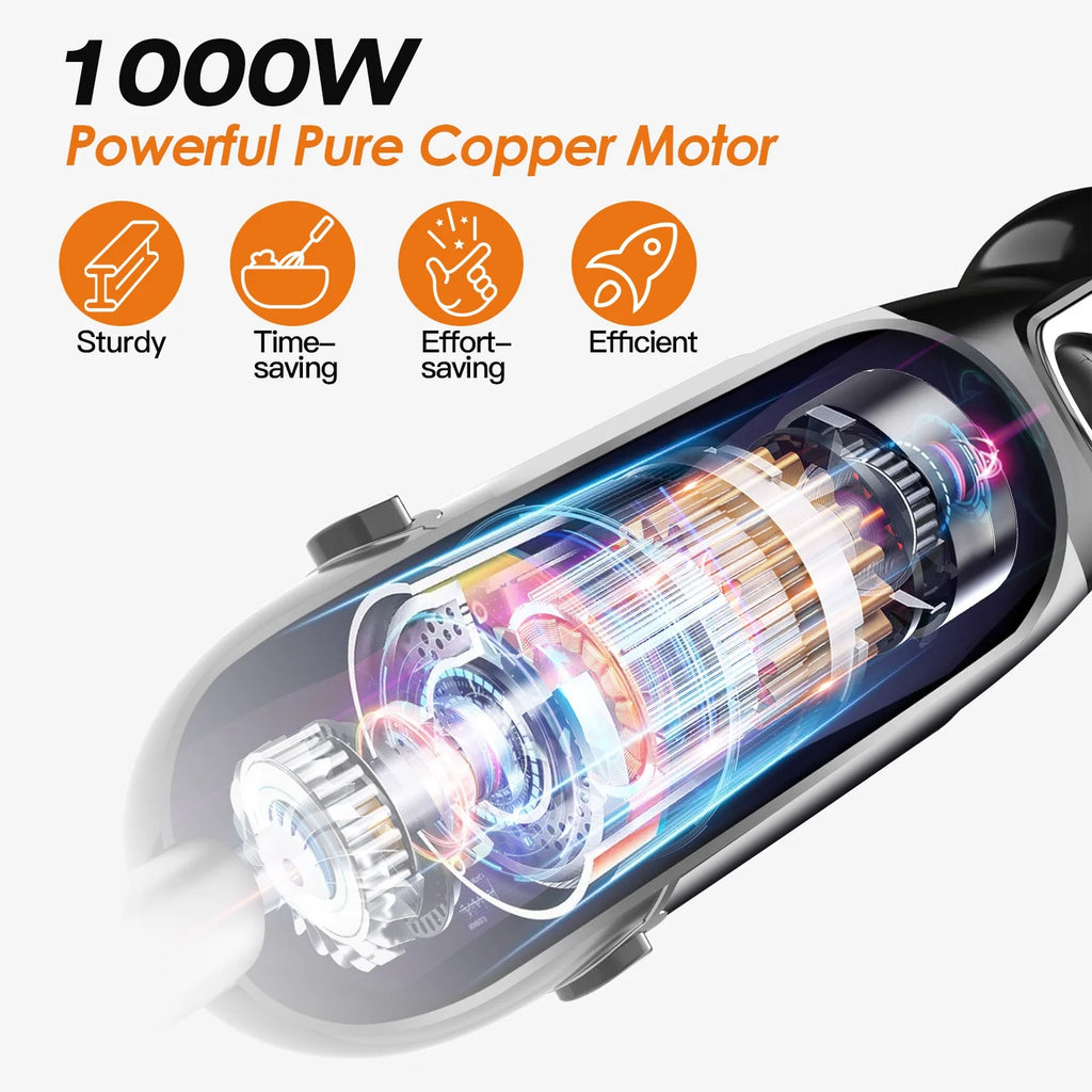 1000W 5 in 1 Stainless Steel Hand Blender with 12 Speeds W782