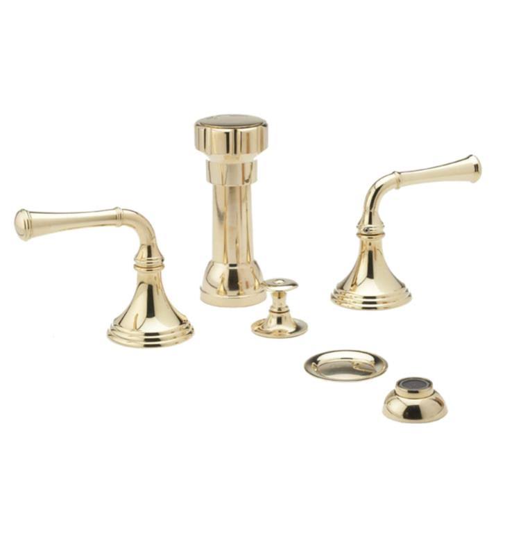 Polished Brass Four Hole Deck Mounted Bidet Faucet Set E173448