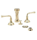 Polished Brass Four Hole Deck Mounted Bidet Faucet Set E173448