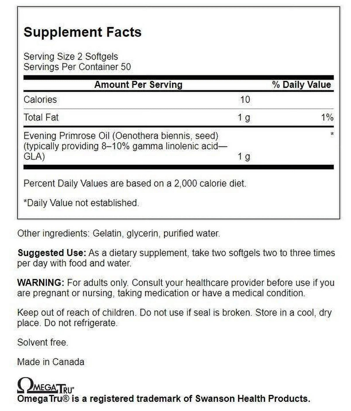 Evening Primrose Oil 500 mg 100 Sgels 2 Pack L161141