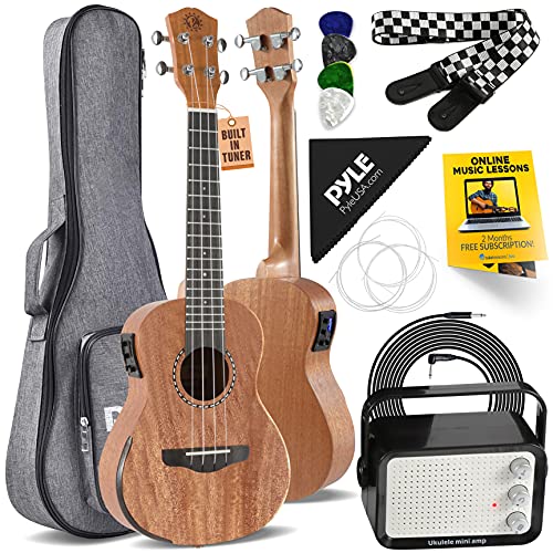 23" Acoustic Electric Mahogany Tenor Ukulele with Detachable Strap A61358