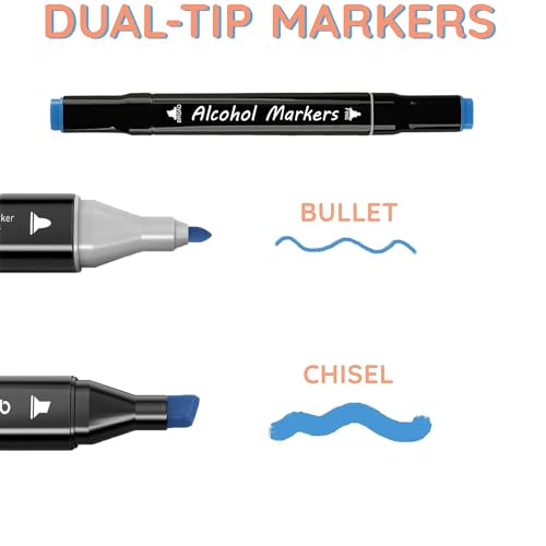 120 Colors Dual Tip Alcohol Markers Set G1586