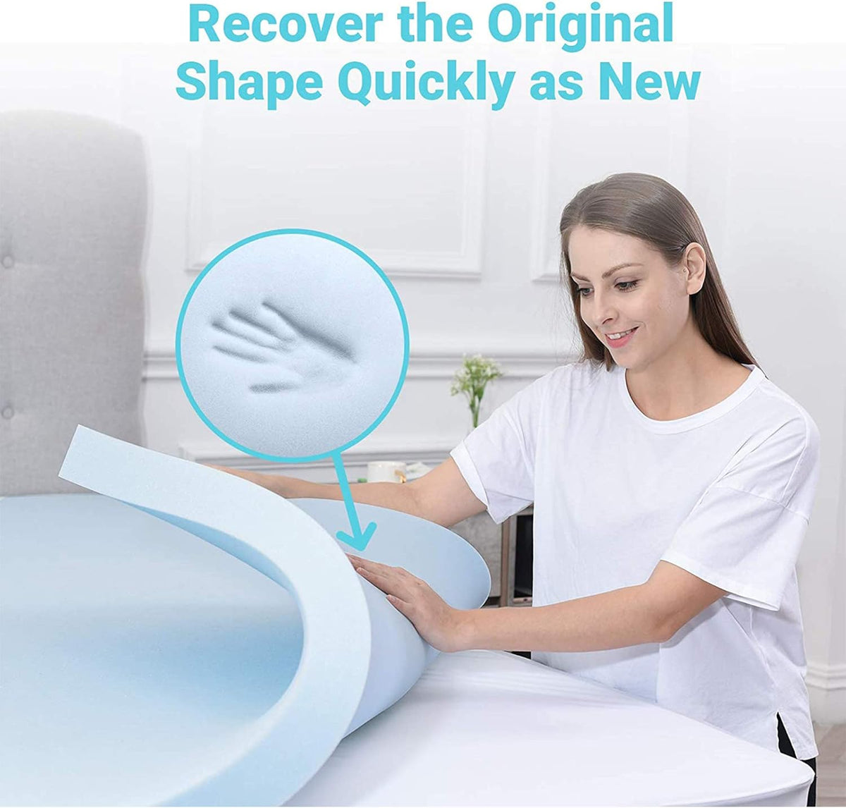 2.5 Inch California King Gel Infused Memory Foam Mattress Topper Pack of 2 H343