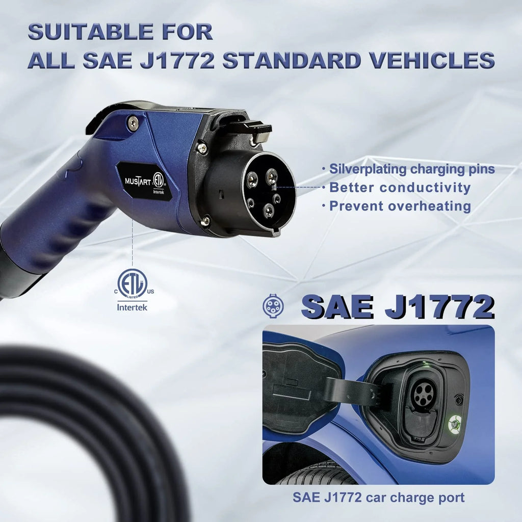 Portable Level 2 EV Charger, 240 Volt, 25ft Cable, 40 Amp Adjustable, NEMA 14-50P Q2309
