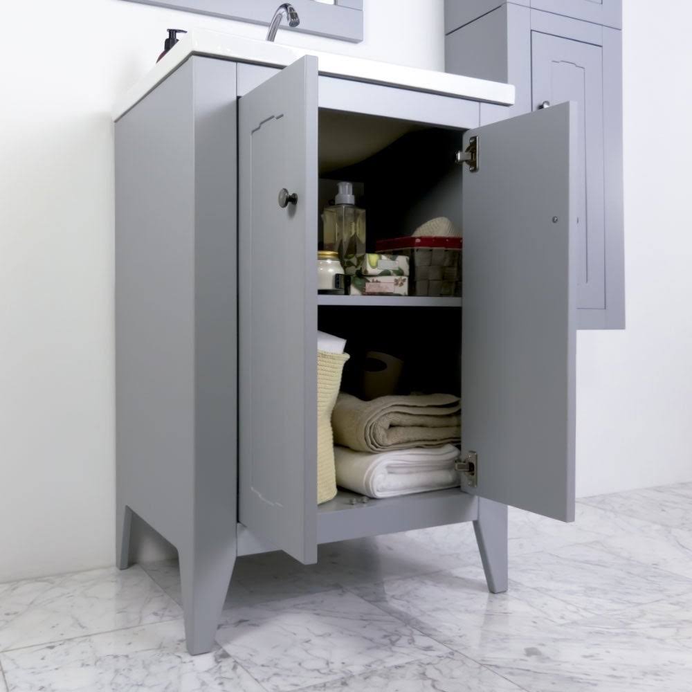 32x22 Grey Bathroom Vanity Cabinet Set with Ceramic Counter Top H97501