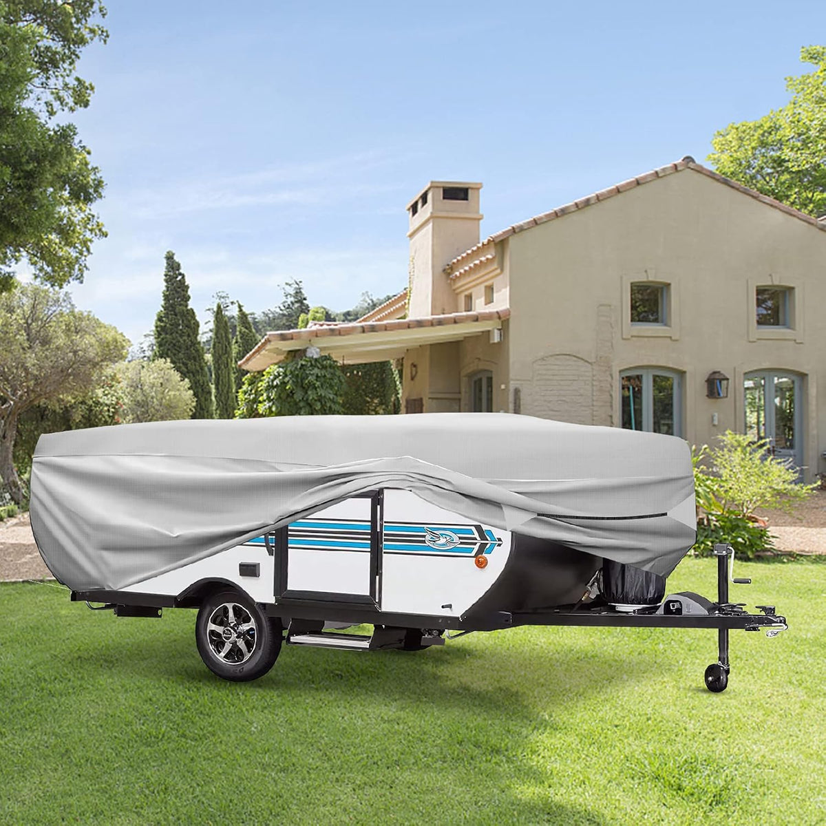520D Oxford Pop-Up Camper Cover Fits 16'-18' Waterproof UV-Proof J5096