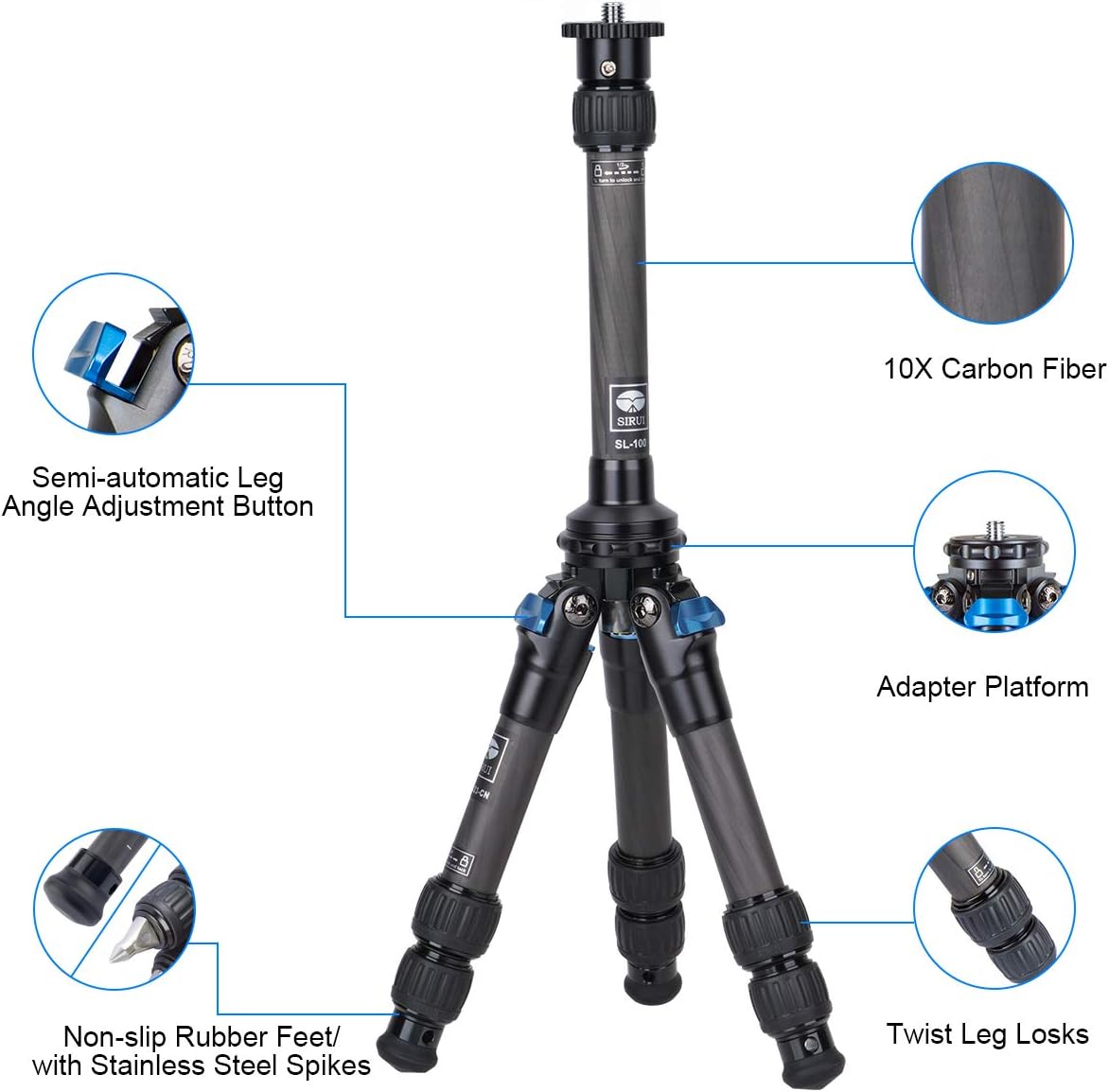 Carbon Fiber Mini Tripod with Center Column B87388