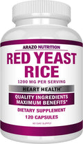 Red Yeast Rice Extract 1200 MG Vegetarian 120 Capsules M252825