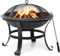 22 inch Wood Burning Steel Fire Pit with Spark Screen E153385