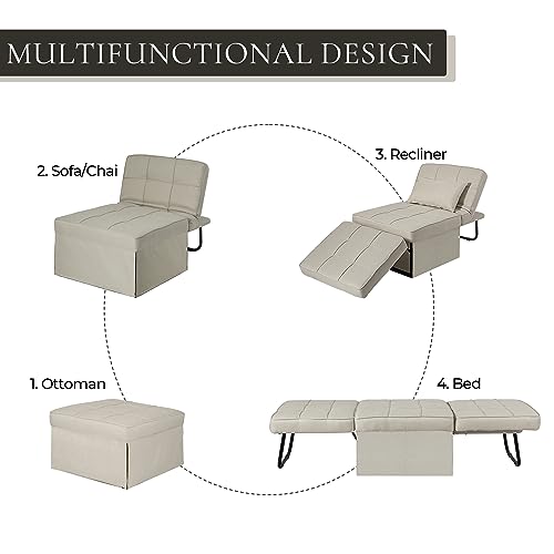 Dark Gray Folding Sleeper Sofa Chair H6356