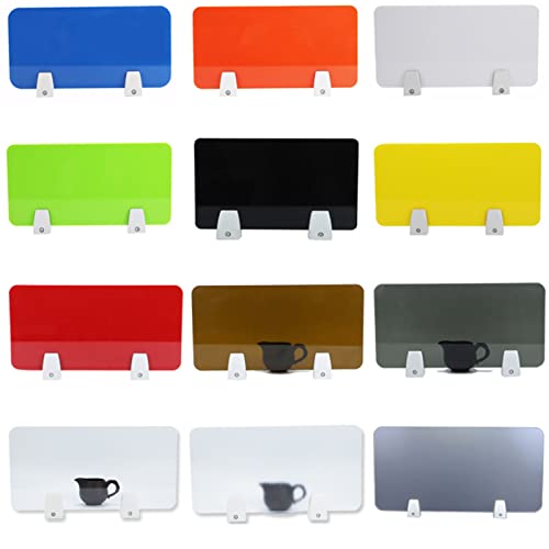 White 12x20 Acrylic Desk Divider with Clips O72449