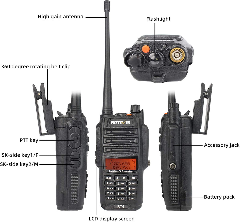 Waterproof Dual Band Rechargeable 2 Way Radio 2 Pack Z41552