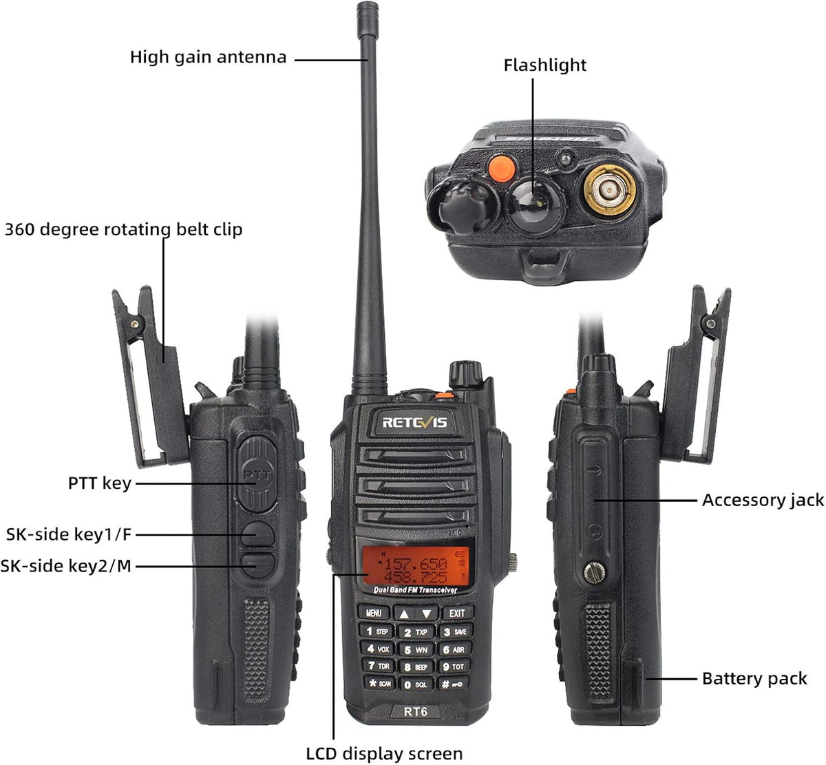 Waterproof Dual Band Rechargeable 2 Way Radio 2 Pack Z41552