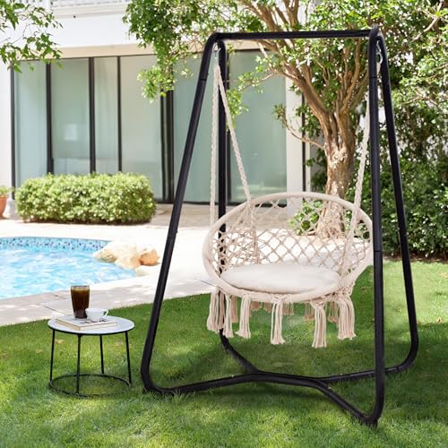 Grey Hammock Chair with Stand L9434