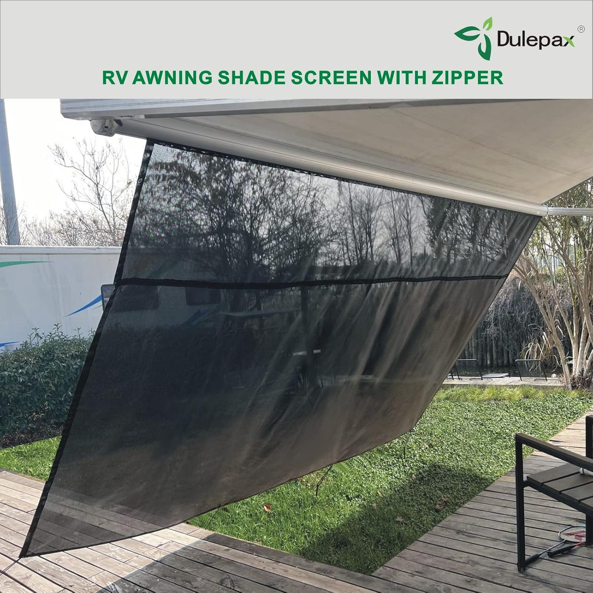 RV Awning Shade Screen with Zipper 8'X11'3'' U440