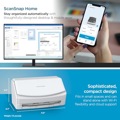 Black Wireless Document Scanner with Auto Document Feeder Q39432