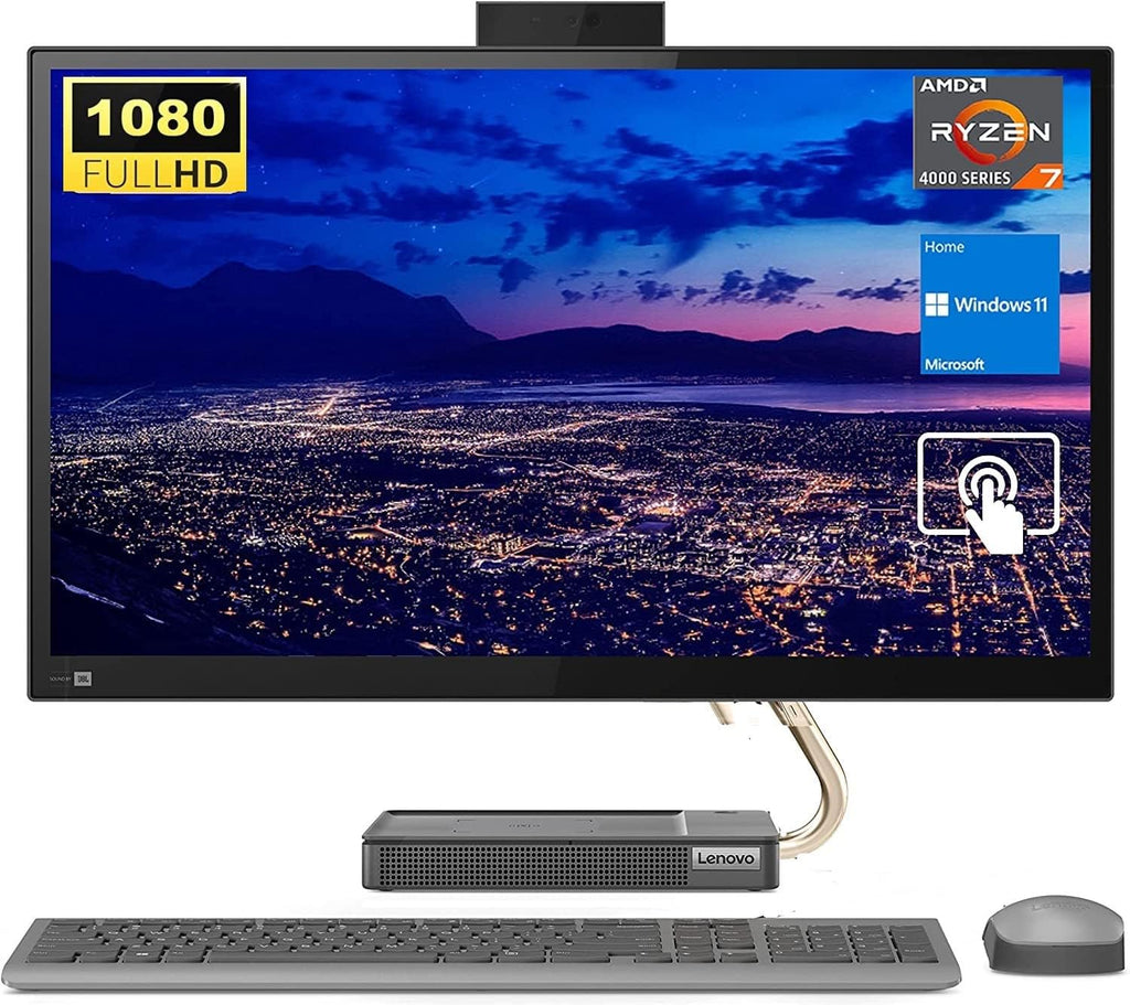 23.8" FHD Touchscreen All-in-One Desktop, AMD Ryzen 7 5700U, 16GB RAM, 256GB SSD+1TB HDD, Grey V275