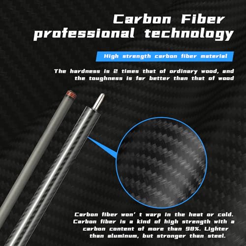 Carbon Fiber Break Pool Cue Stick 20OZ Weight 13mm Tip 58" K4362