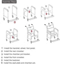 Medical Commode Toilet Rolling Shower Chair With Casters I849764