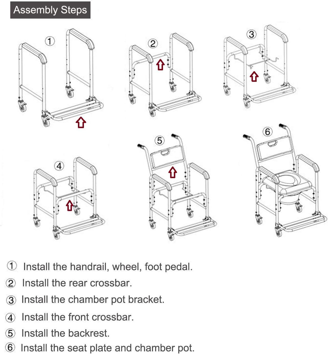 Medical Commode Toilet Rolling Shower Chair With Casters I849764