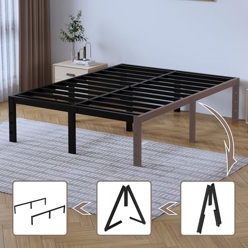 14 Inch Tall Black Heavy Duty Steel Bed Frame U7093