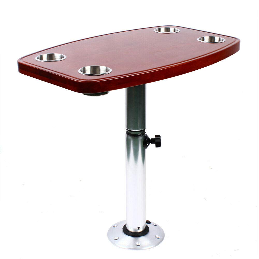 Adjustable Pedestal Table with 4 Cup Holders H100