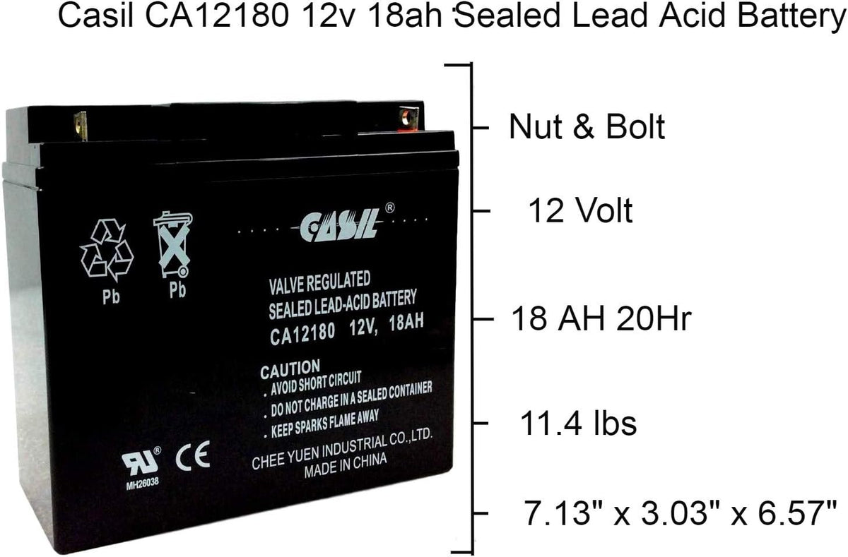 12v 18ah AGM Rechargeable Deep Cycle Battery Pack of 2 A829209