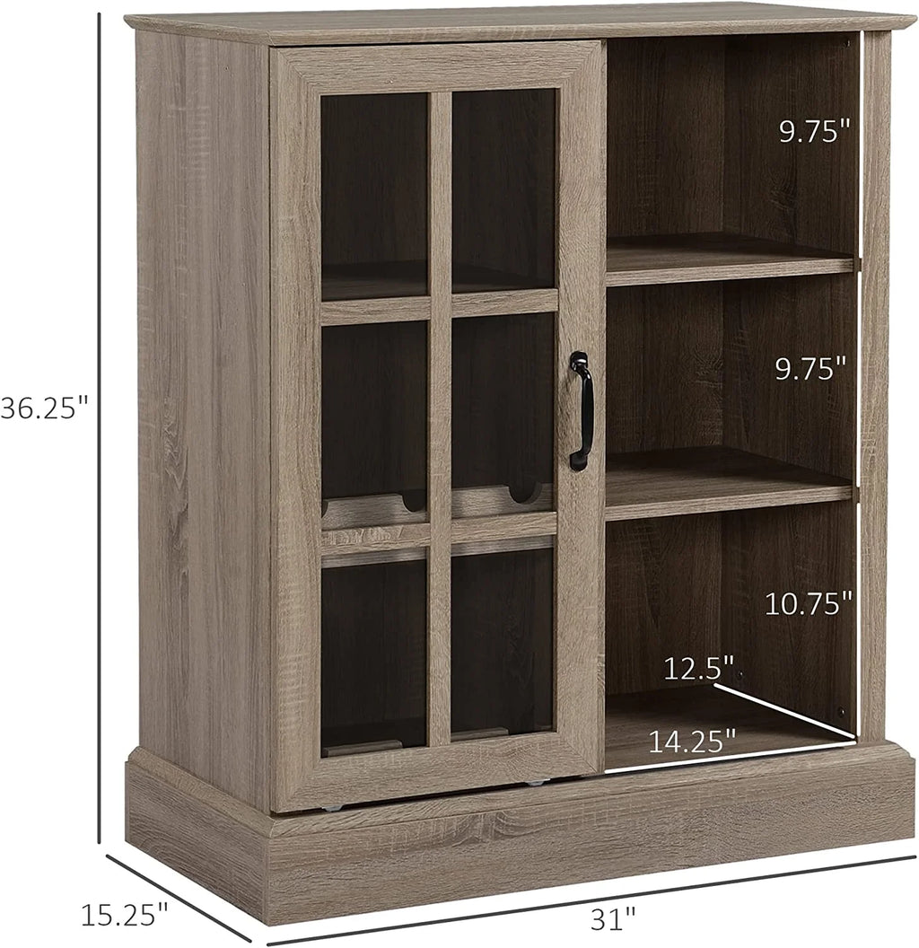 Wine Cabinet with 6-Bottle Wine Rack and Stemware Racks Q241