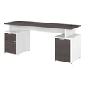 72w Desk with Drawers and Small Storage Cabinet Storm Gray/White H88130