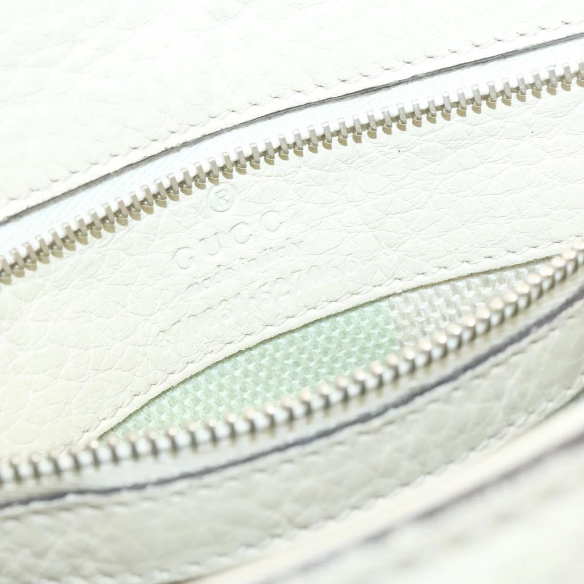 White Leather Bamboo Handbag W593