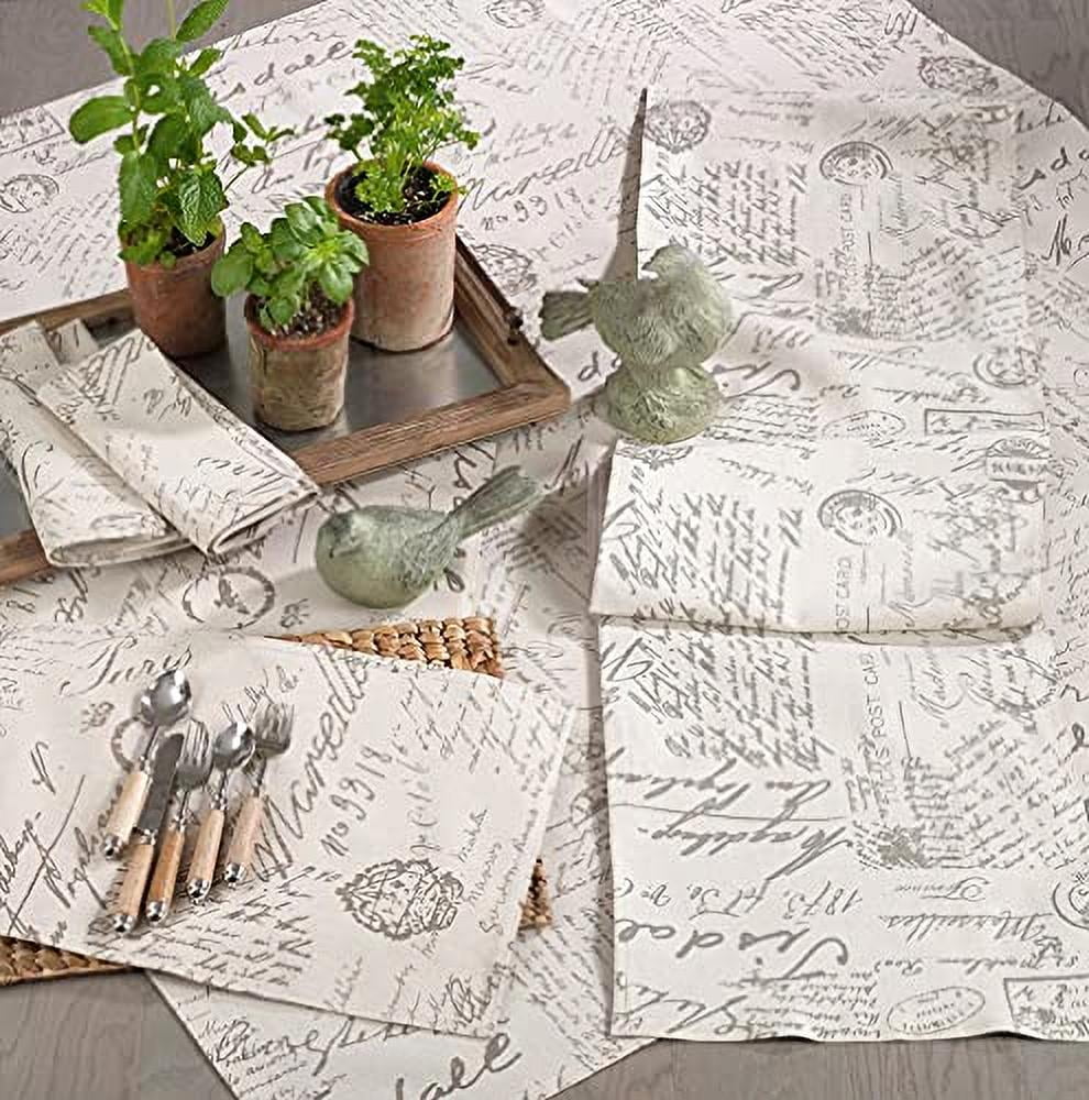 Old Fashioned Script Print Tablecloth E33581