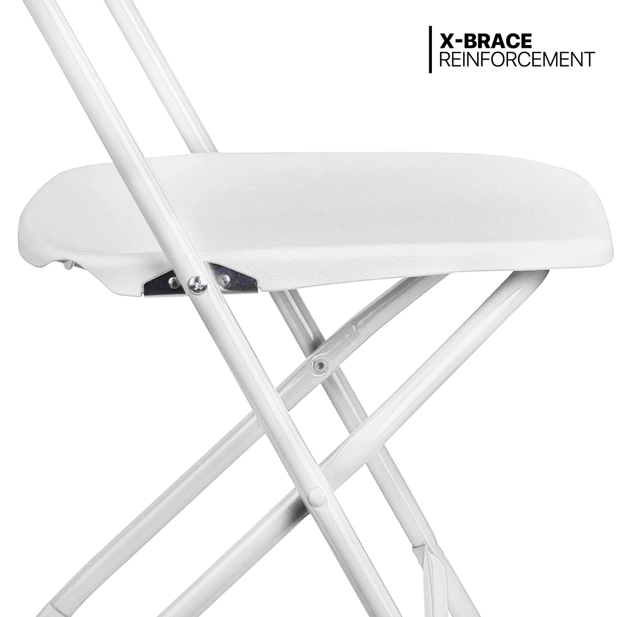 11 Pieces 5 Ft White Bi-Fold Plastic Folding Table Set with 10 Folding Chairs O30287