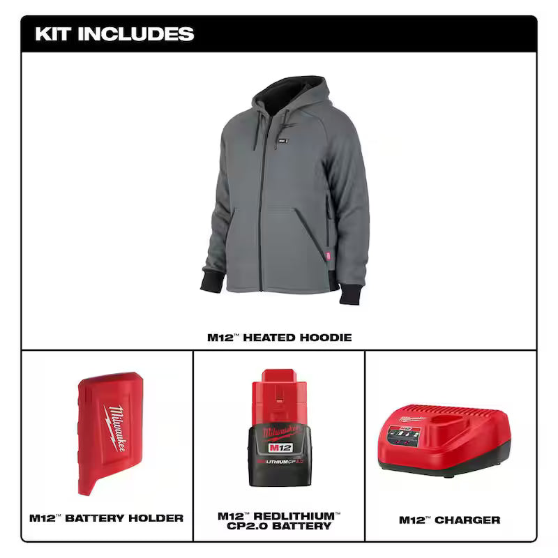 Gray Heated Jacket Hoodie Kit O757555