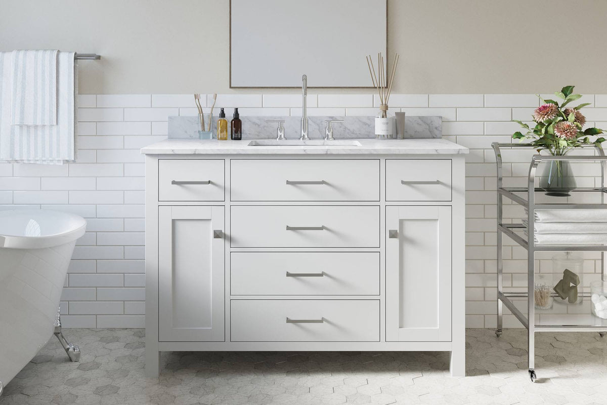 White Single Sink Base Cabinet M264
