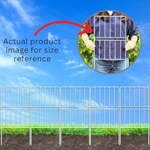 White 20 Panels 12in x 24in Rustproof Decorative Metal Wire Garden Fence O8788