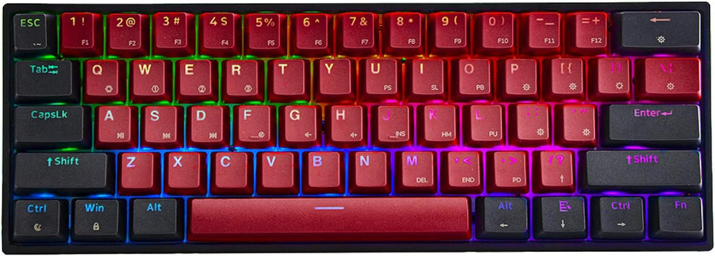 61 Keys 60% Hot Swappable Programmable Mechanical Gaming Wired Keyboard with RGB Backlit, Type-C Cable X743969
