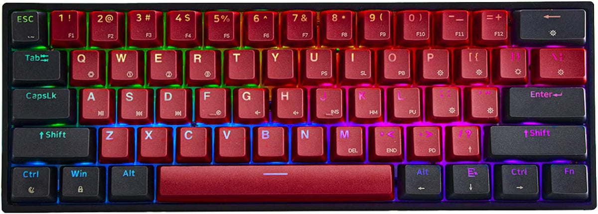 61 Keys 60% Hot Swappable Programmable Mechanical Gaming Wired Keyboard with RGB Backlit, Type-C Cable X743969