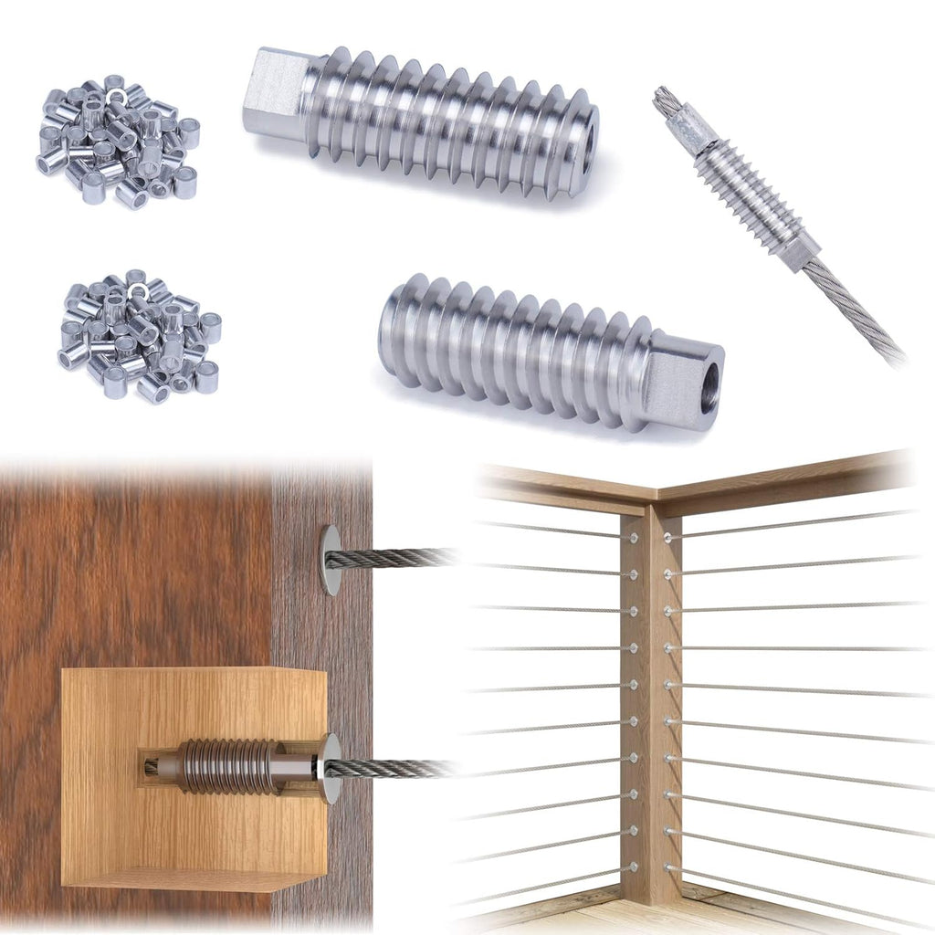 20Pack 1/8 Invisible Cable Railing Kit T316 Stainless Steel U64060