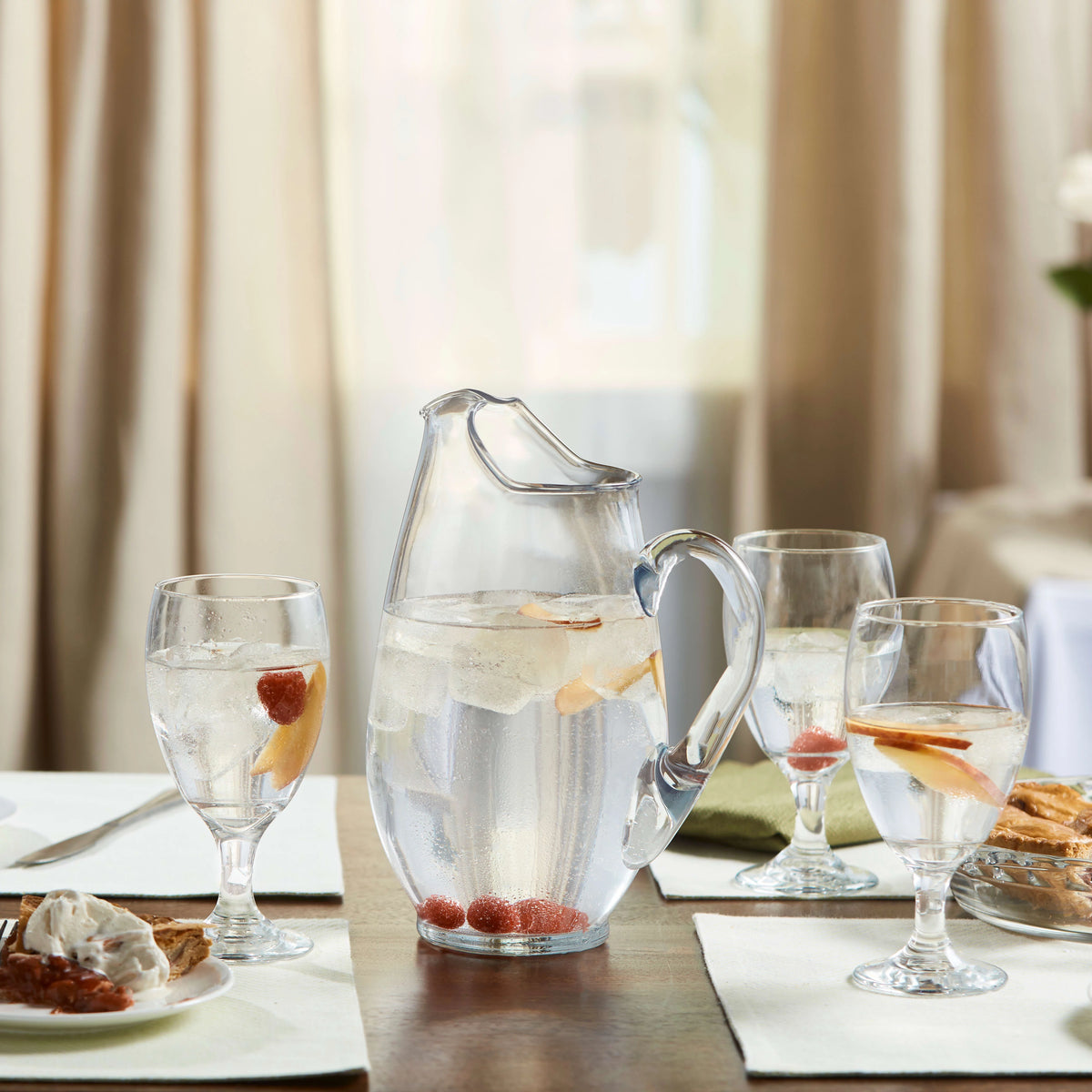 6 Goblet Glasses and Pitcher Set B2109