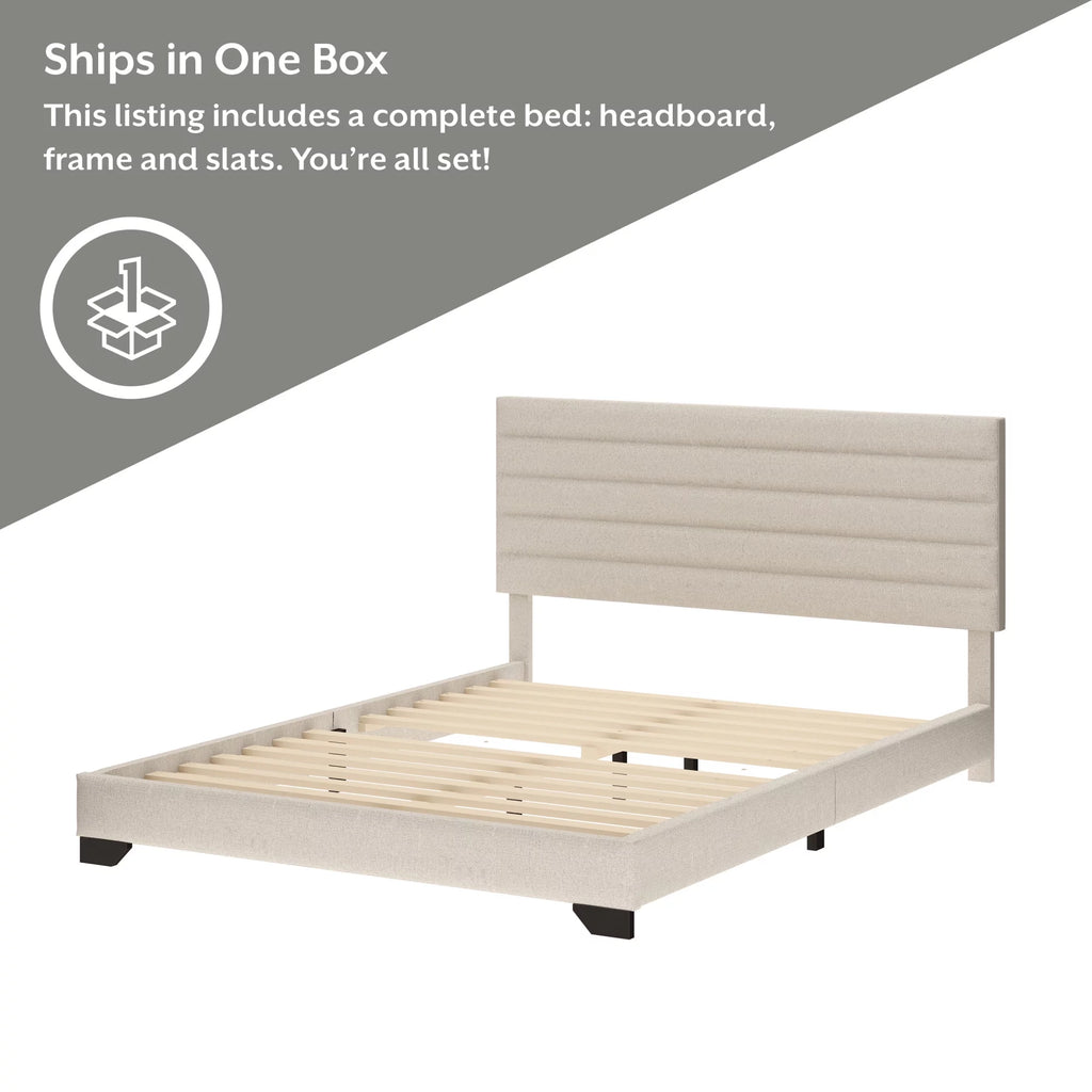 Queen Tufted Platform Bed Y173