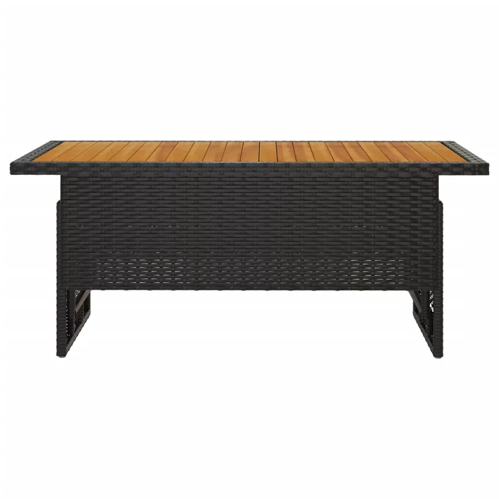 Black Solid Wood Acacia & Poly Rattan Patio Table B22105