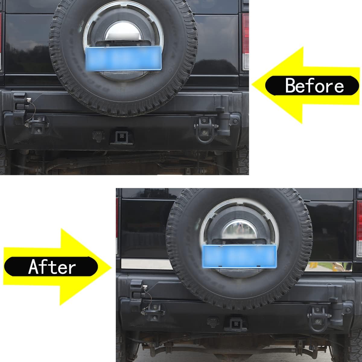 Stainless Tail Rear Gate Panel Molding Trim Kit W36368