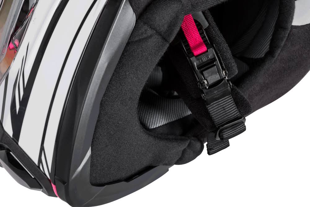 Pink White Black Snow Helmet with Shield V897
