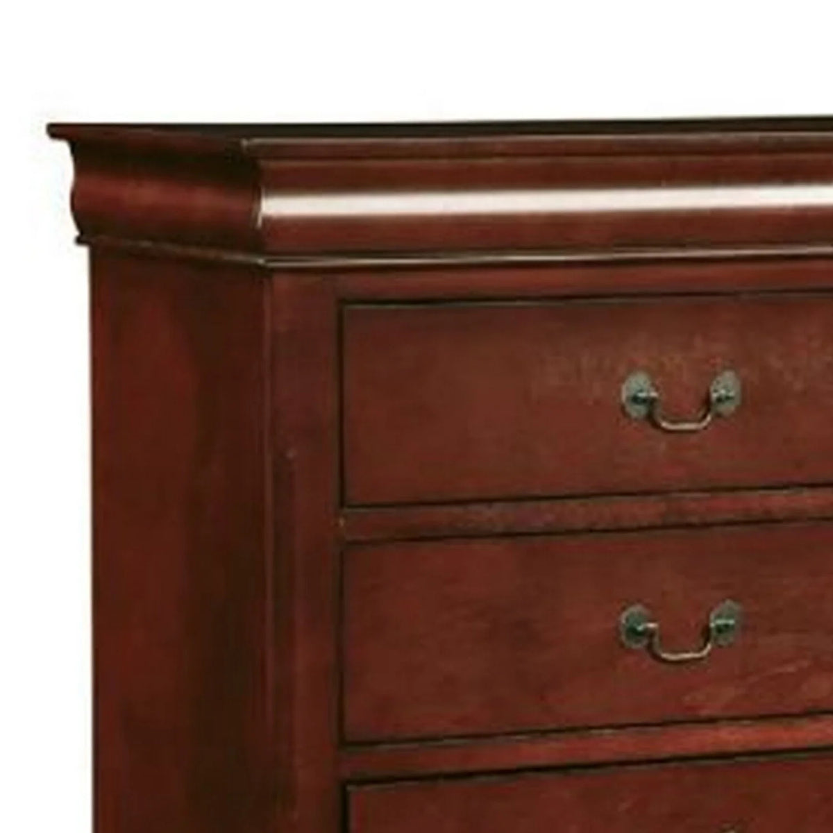 Cherry Brown 5 Drawers Pine Wood Dresser Chest T5827